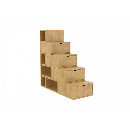 Escalier cube de rangement hauteur 125 cm bois| ABC Meubles