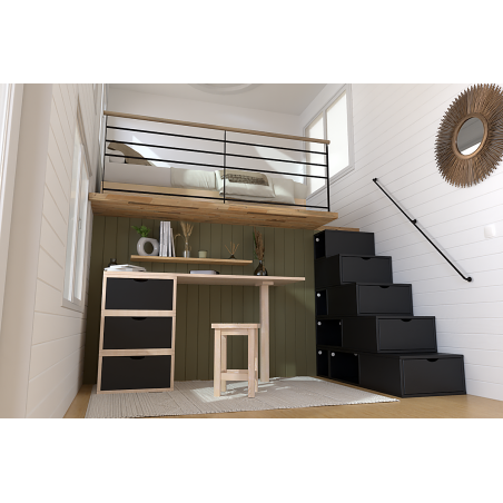 Staircase with storage 125 cm wood | ABC Meubles