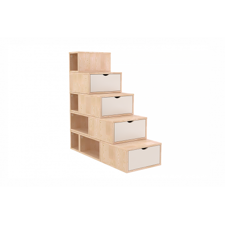 Escalier cube de rangement hauteur 125 cm bois| ABC Meubles