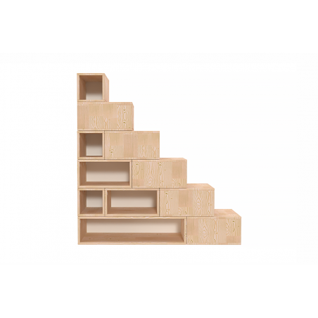 Escalier cube de rangement hauteur 150cm bois | ABC Meubles