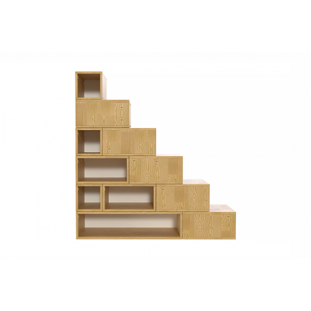 Escalier cube de rangement hauteur 150cm bois | ABC Meubles