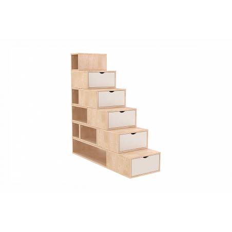 Escalier cube de rangement hauteur 150cm bois | ABC Meubles