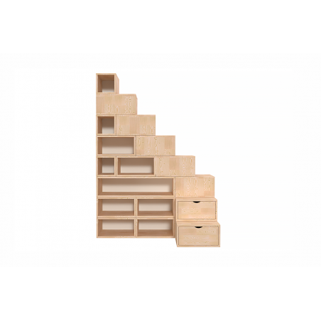 Rangement Escalier Cube hauteur 200 cm bois | ABC Meubles