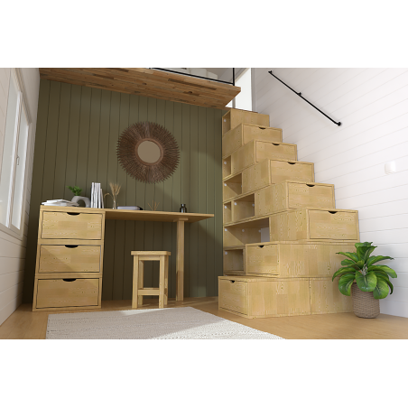 Block Storage Staircase 200cm wood | ABC Meubles