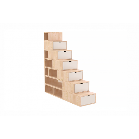 Escalier cube de rangement hauteur 175 cm bois| ABC Meubles