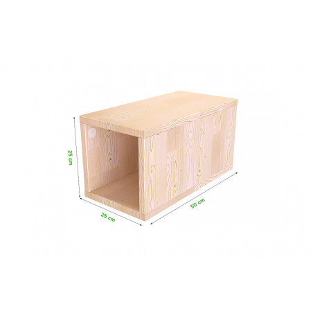 Cube de rangement bois 25x50 cm | ABC Meubles