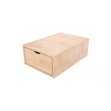 Wooden storage cube 75x50 cm + drawer | ABC Meubles