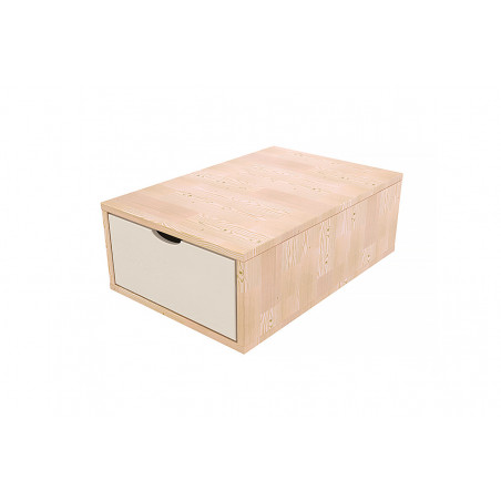 Wooden storage cube 75x50 cm + drawer | ABC Meubles