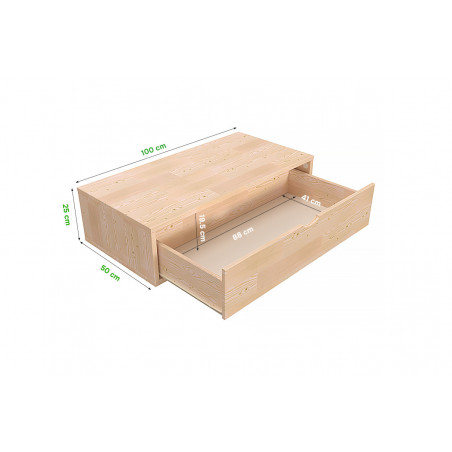 Cube storage unit 100x50 cm + drawer | ABC Meubles