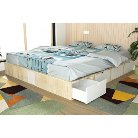 Letto matrimoniale con contenitore Cubo - 160x200 | ABC Meubles