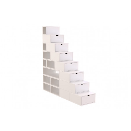 Rangement Escalier Cube hauteur 200 cm bois | ABC Meubles