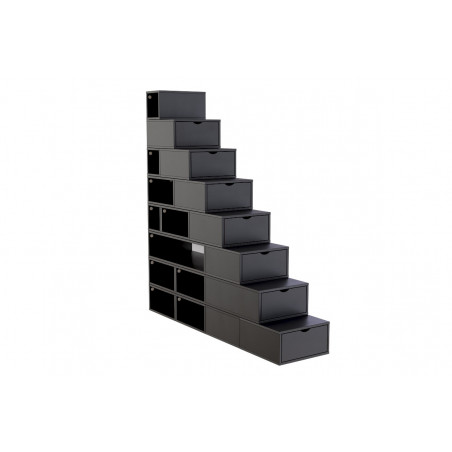 Rangement Escalier Cube hauteur 200 cm bois | ABC Meubles