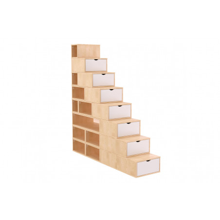 Rangement Escalier Cube hauteur 200 cm bois | ABC Meubles