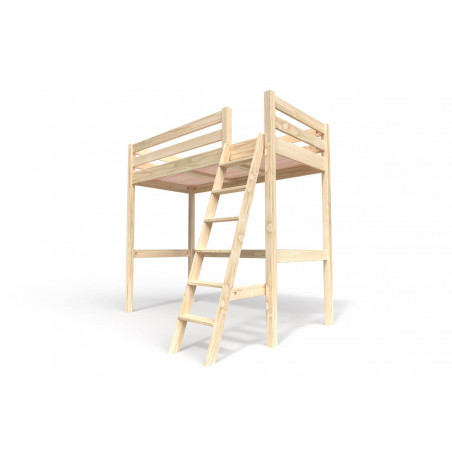 Cama de entrepiso de madera maciza con escalera Sylvia | ABC Meubles