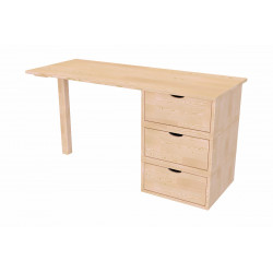 Cube wooden desk 3 drawers