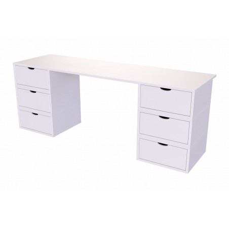 CUBE escritorio madera maciza - barniz al agua blanco