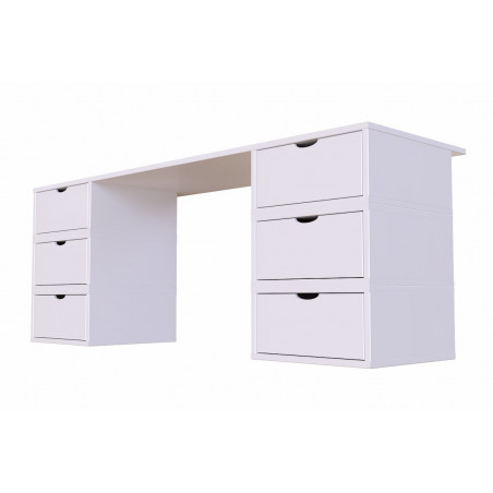 CUBE mesa escritorio madera moderno - barniz blanco satinado