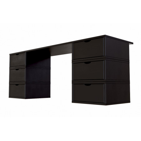 CUBE mesa escritorio madera - barniz negro satinado