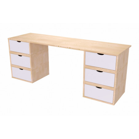 Bureau bois massif CUBE - vernis à l'eau bicolore