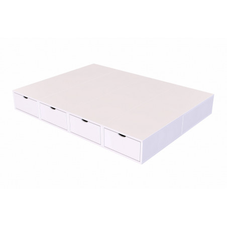 Cama con cajones 140x200 en acabado blanco