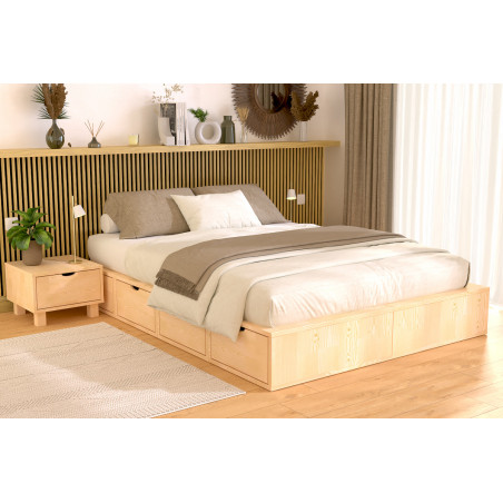 Double bed with storage Cube - 140x200 | ABC Meubles