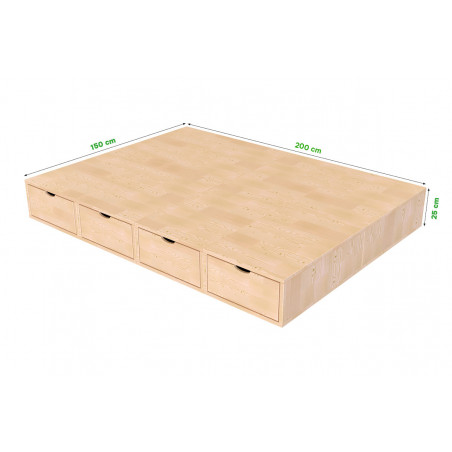 Double bed with storage Cube - 140x200 | ABC Meubles