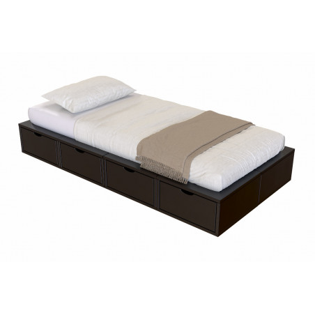 Bett 90x200 mit stauraum - Wasserlack schwarz