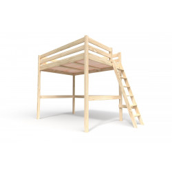 Mezzanine bed 140x190 wood with ladder Sylvia