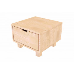 Wooden bedside table with drawer Cube