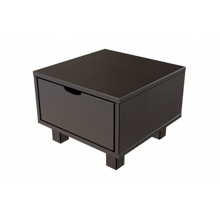 Mesilla de noche de madera CUBE - barniz al agua negro