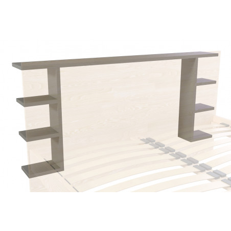 Testiera in legno verniciato all'acqua grigio per letto largo 140/160 cm