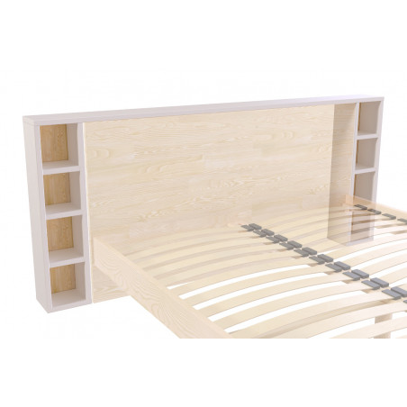 Tete de lit bois vernis à l'eau blanc pour lit de largeur 140/160cm