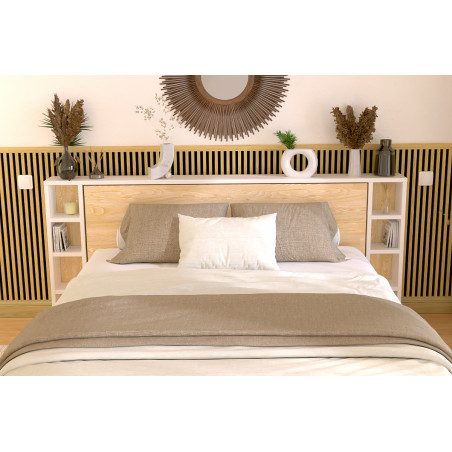 Testiera letto matrimoniale legno 160 o 140 - verniciato satinato bianco