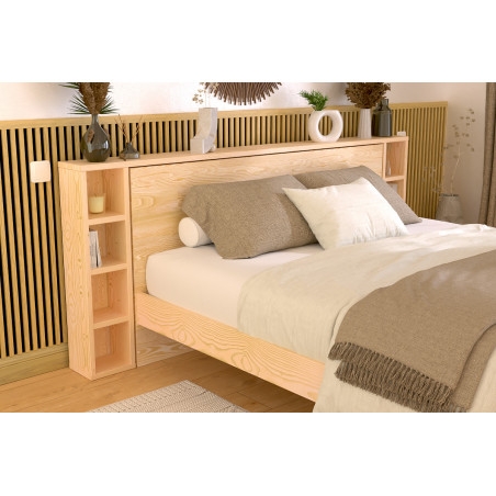 Testata letto legno verniciata trasparente per letto 140/160 cm