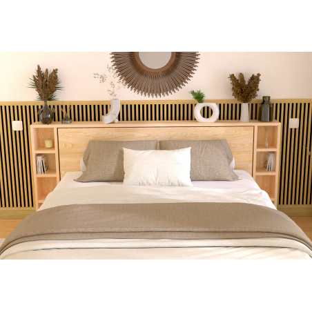 Testiera letto matrimoniale legno 160 o 140 - verniciato satinato trasparente