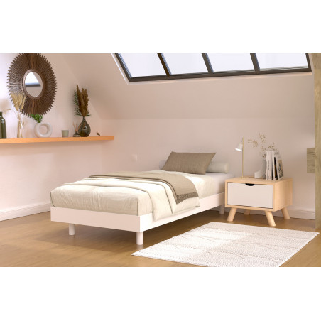 Lattenrost 90x200 Kit France aus massiver Kiefer mit weißer Wasserlackierung