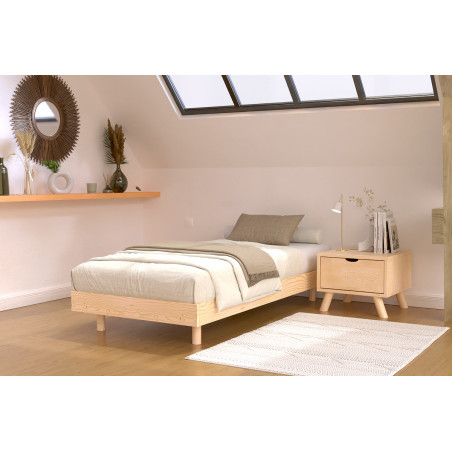 Lattenrost 90x200 Kit France aus massiver Kiefer mit transparenter Wasserlackierung