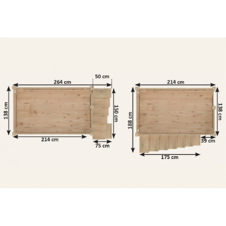 High sleeper bed 120x200 Alpage with cube staircase | ABC Meubles