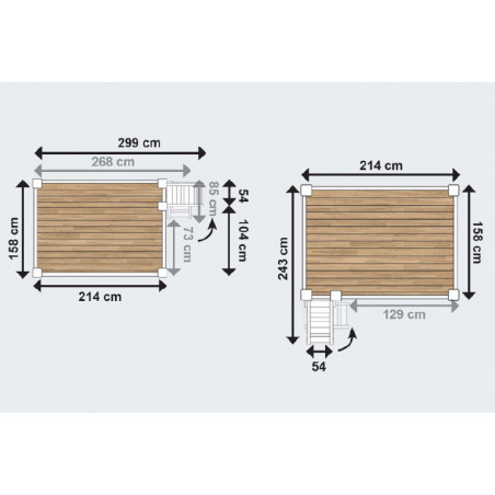 Hochbett 140x200 aus Holz + verstellbare Leiter Alpage | ABC Meubles