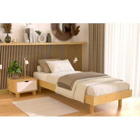 Slatted bed base Kit Noé 80x190 - ‘honey’ finish