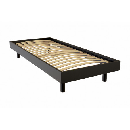 Kit Noé 80x200 slatted base in black solid wood