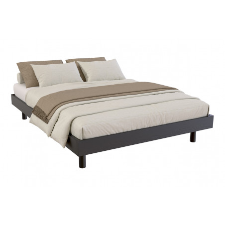 letto con rete a doghe 140x190 Kit Noé vernice nera