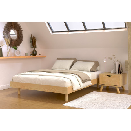 lit bois massif 140x200 Kit Noé vernis miel