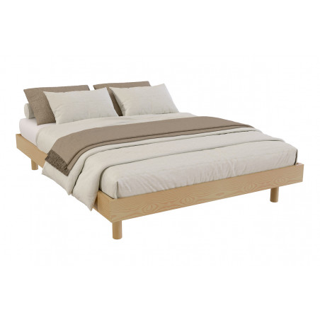 Letto 160x200 con rete a doghe Kit Noé finitura miele