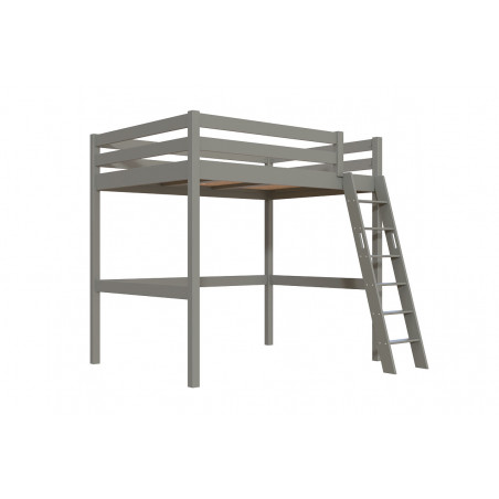 Mezzanine bed 140x190 inclined ladder - grey finish
