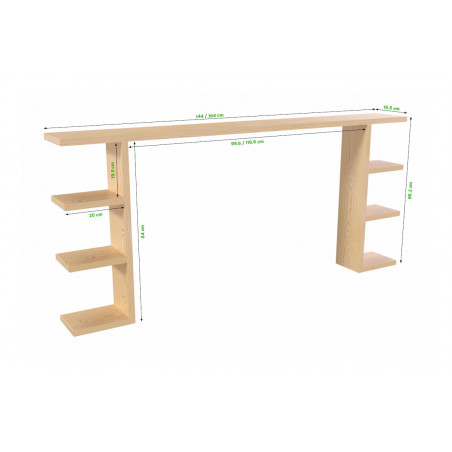 Tête de lit avec rangements en bois massif fabriquée en France