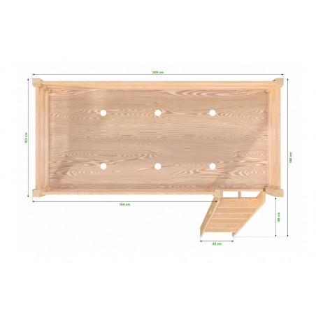 Lit mezzanine en bois massif fabriqué en France avec échelle inclinée