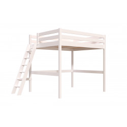 Letto a soppalco in legno Sylvia 160x200 scala inclinata