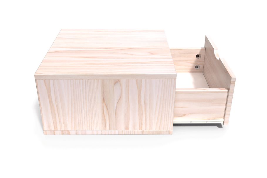 Cube de rangement bois 50x50 cm + tiroir orange CUBE50T-O - Conforama