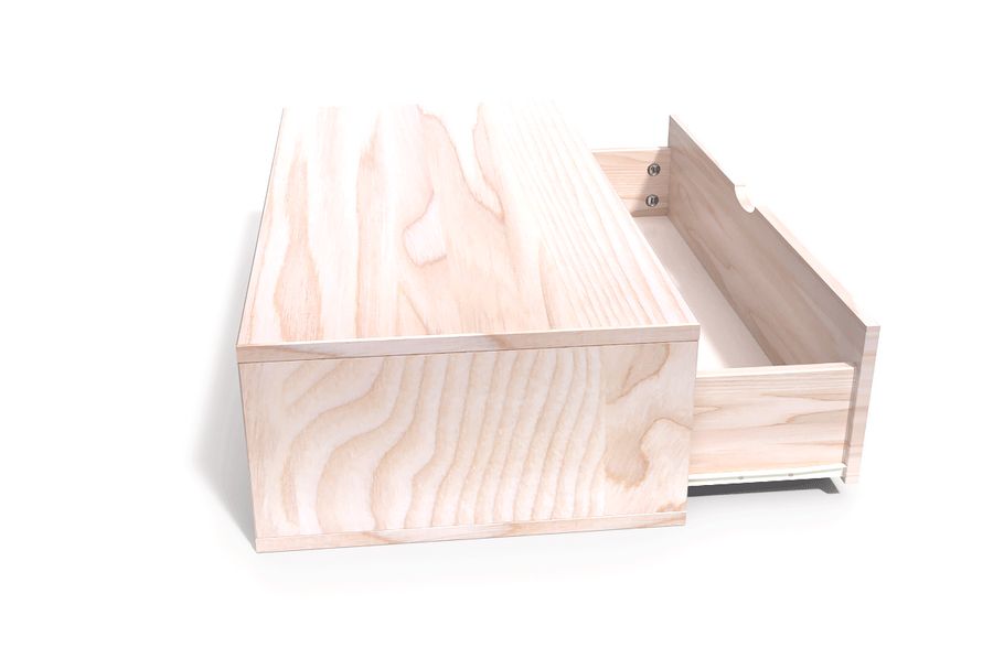 Cube de rangement bois 100x50 cm + tiroir blanc CUBE100T-LB - Conforama